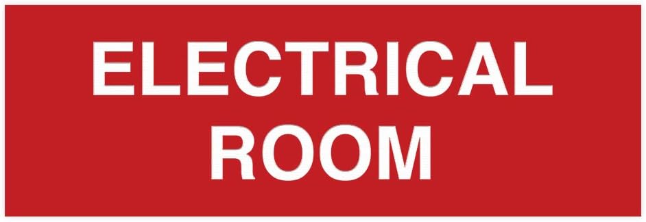 All Quality Basic Electrical Room Sign | Durable Construction | Building Safety -Red - Medium (1 Pack)