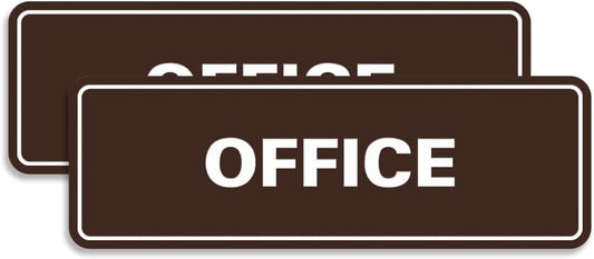 Signs ByLITA Standard Office Sign - Professional Business Signage - Easy to Install (Dark Brown) - Small 2 Pack