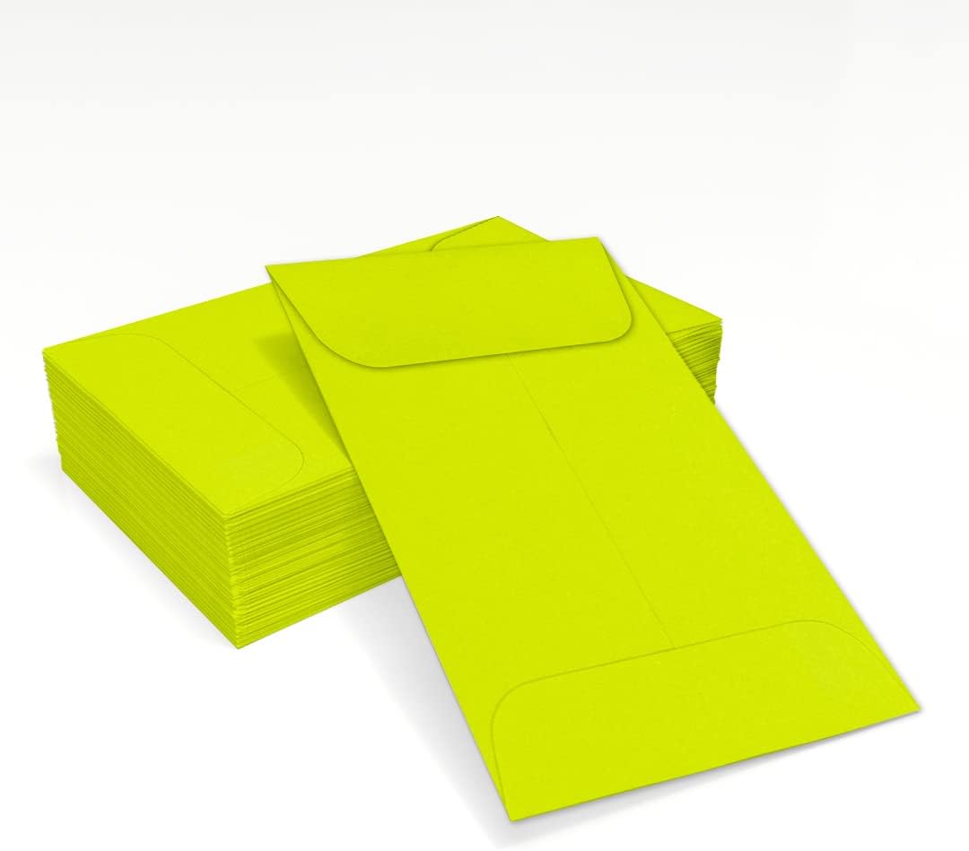 LUXPaper #1 Coin Envelopes | 2 1/4" x 3 1/2" | Wasabi Green | 80lb. Text | 250 Qty