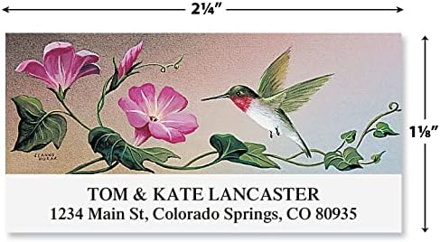 Colorful Images Ruby Hummingbird Return Address Mailing Labels, Personalize with Name & Addresses, Set of 144 Self Adhesive, Easy Peel Flat Label Sheets, 1 ⅛ x 2 ¼”, 1 Design