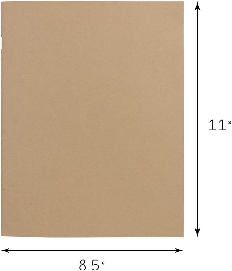 Hygloss Blank Books 8.5 x 11 Inches - 10 Pack – Kraft Color Paperback for Drawing & Writing – Empty Books for Journaling, Sketching or Arts & Craft