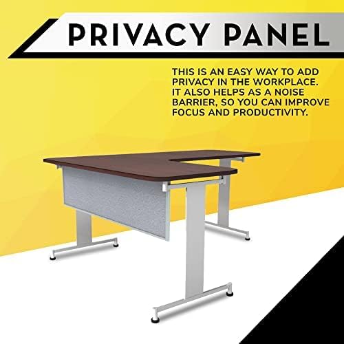 OBEX Acoustic Table Mounted Modesty Desk Privacy & Sound Absorbing Panel for Office Cubicles, 12" x 60", Overcast