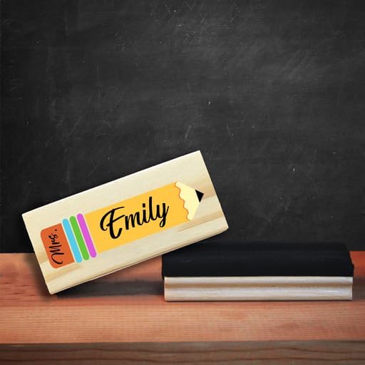 Personalized Name Chalkboard Eraser for Teachers – Dry Erase Board Cleaner –Back to School Supplies and First Day of School Gift- Custom Name