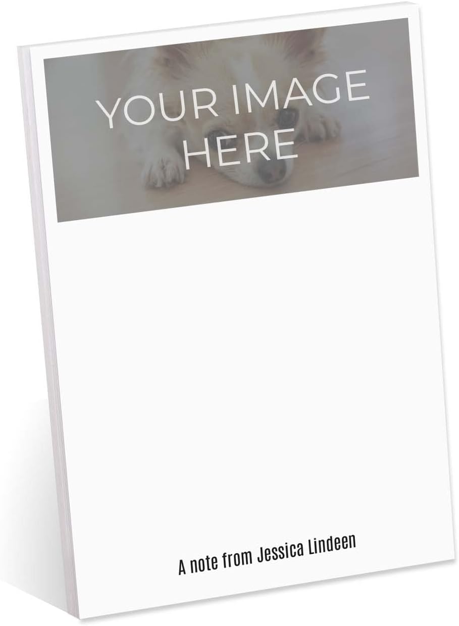 Personalized Photo Sticky Note Pads / 4" x 6" Repositionable Custom Sticky Notes / 50 Sheets Per Pad/Set of 3 / Made in USA