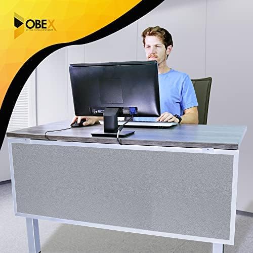 OBEX Acoustic Table Mounted Modesty Desk Privacy & Sound Absorbing Panel for Office Cubicles, 12" x 48", Overcast