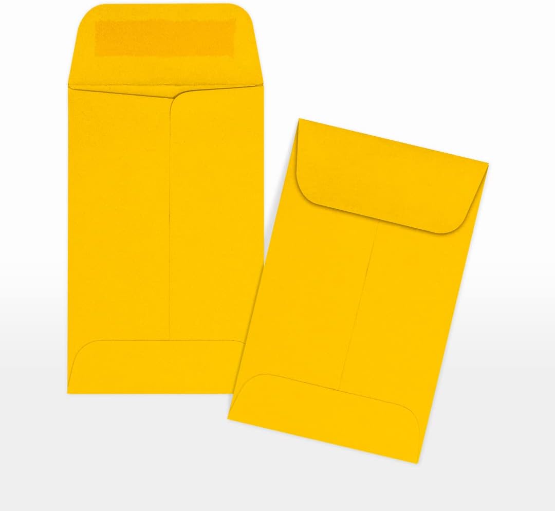 LUXPaper #1 Coin Envelopes | 2 1/4" x 3 1/2" | Sunflower Yellow | 80lb. Text | 1,000 Qty