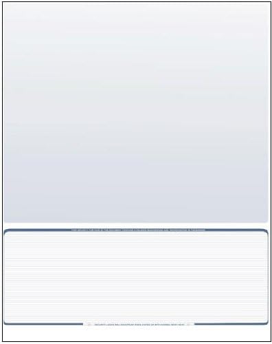 Business Voucher Check Stock - Computer Laser Checks - 500 Sheets, Check on Bottom, Steel Blue Pinstripe