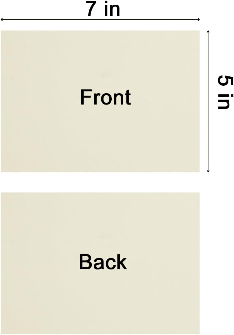 50 Sheets Blank Cardstock Paper 250 GSM Thick Heavy Cards Stock for DIY Art Projects, Card Making, Postcards, Greeting Cards, Birthday Party, Wedding Invitation (Cream, 5x7 inches)