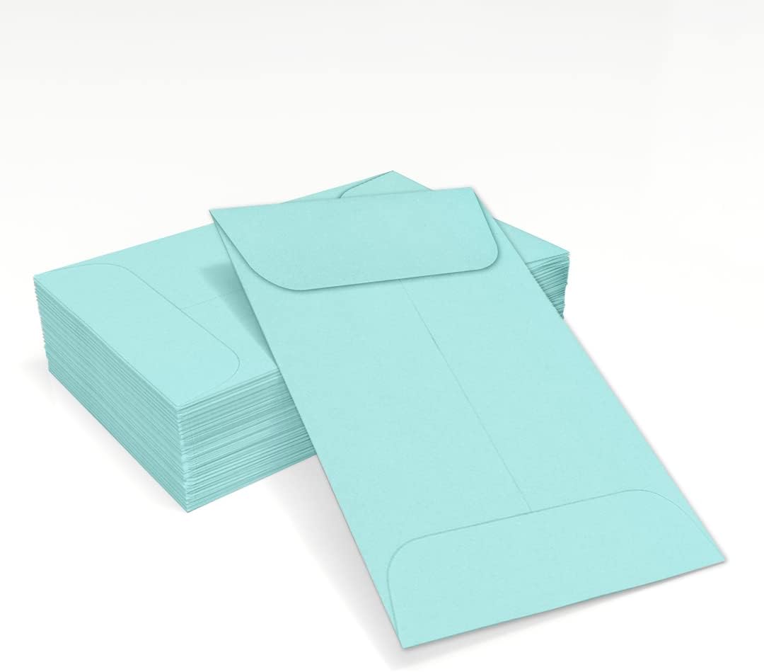 LUXPaper #1 Coin Envelopes | 2 1/4" x 3 1/2" | Seafoam Blue | 80lb. Text | 50 Qty.