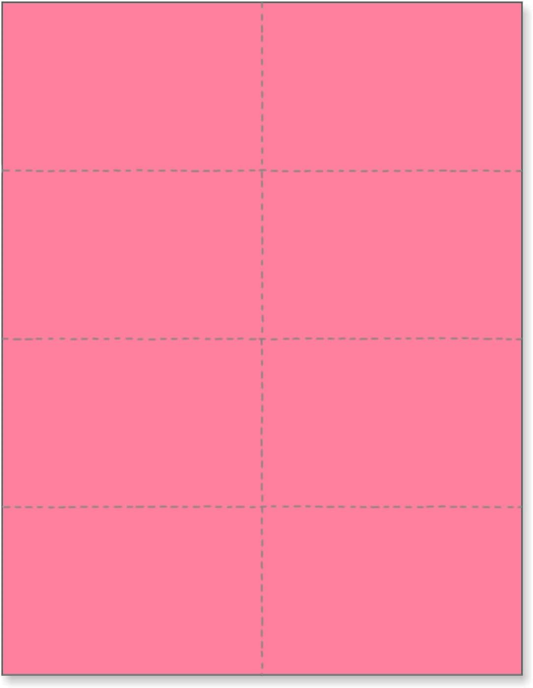 Limited Papers (TM) 8.5x11 Perforated Paper, 20/50 Pound, 75 GSM, Variety of Perforation Sizes and Colors, for Forms, Tickets, Postcards, Business Cards. (Cherry, 8 up)