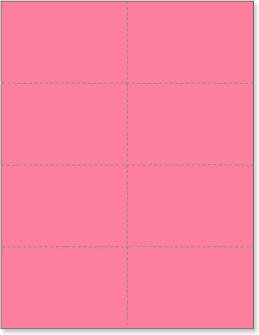 Limited Papers (TM) 8.5x11 Perforated Paper, 20/50 Pound, 75 GSM, Variety of Perforation Sizes and Colors, for Forms, Tickets, Postcards, Business Cards. (Cherry, 8 up)