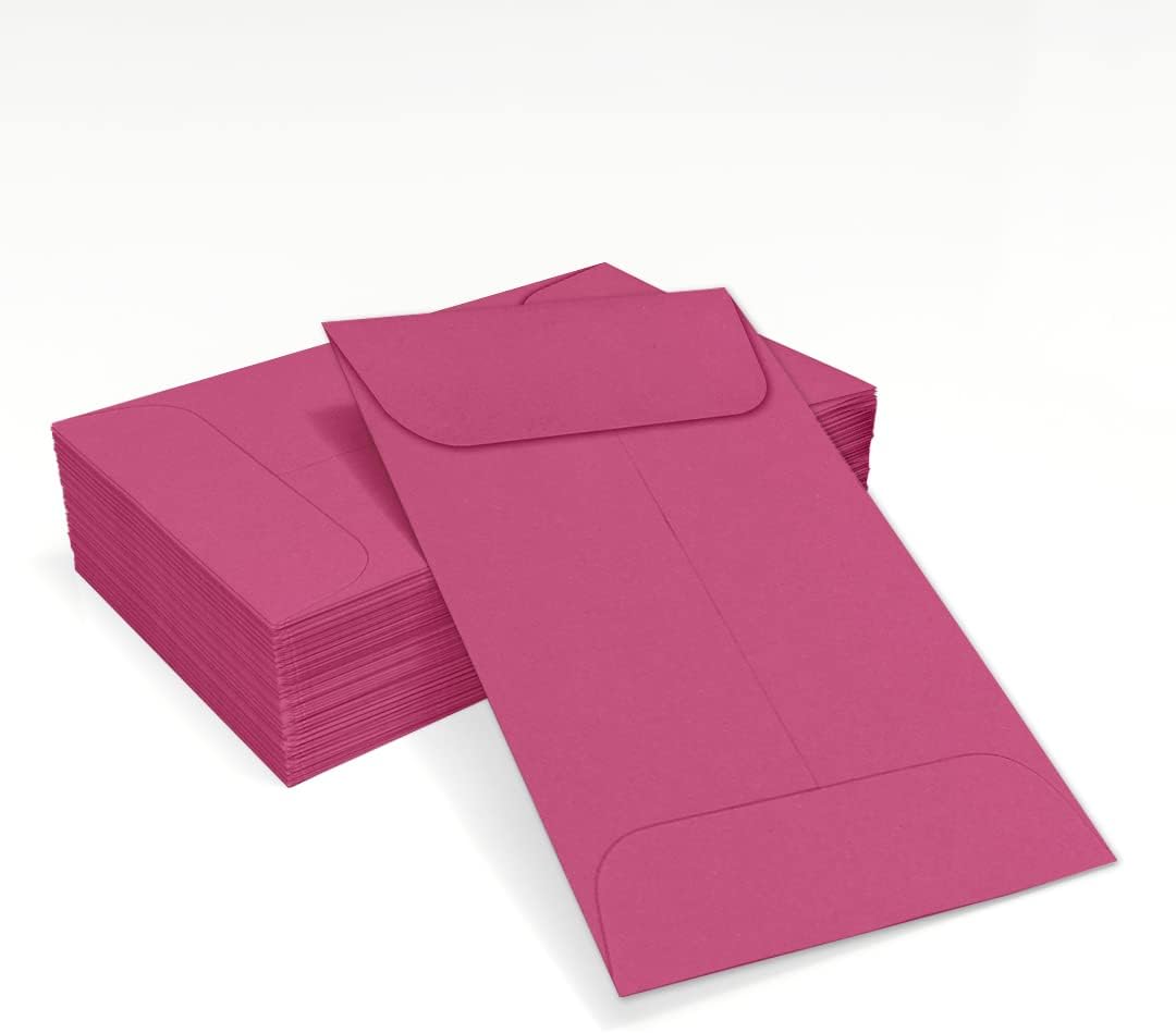LUXPaper #1 Coin Envelopes | 2 1/4" x 3 1/2" | Magenta Pink | 80lb. Text | 1,000 Qty