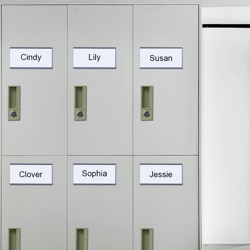 C Channel Magentic Label Holders 1x3 Inches with Paper Inserts and Clear Plastic Protectors, Pack of 30, Magnetic Data Card Holders File Cabinet Labels