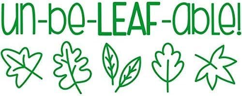 Custom Self-Inking Teacher Stamps - 49 Fun Phrases | Grading Made Easy | Xtra Wide Classroom & Library Book Stamps (Un-be-Leaf-able!)