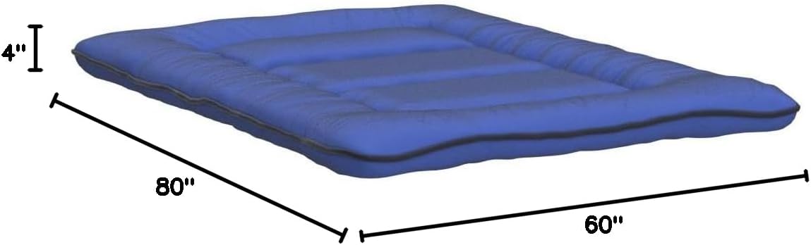 MAXYOYO Japanese Floor Mattress Futon Mattress, Thicken Sleeping Pad Foldable Roll Up Floor Futon for Adults Tatami Mat Dormitory Bed Lounger, Royal Blue, Queen Size