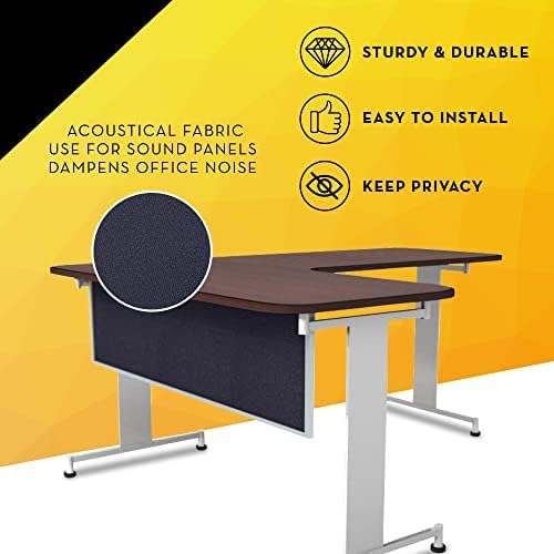 OBEX Acoustic Table Mounted Modesty Desk Privacy & Sound Absorbing Panel for Office Cubicles, 18" x 60", Slate