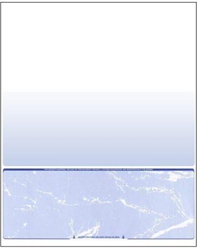 Business Voucher Check Stock - Computer Laser Checks - 250 Sheets, Check on Bottom, Blue Marble