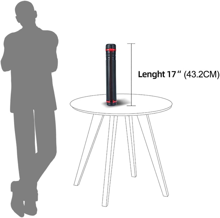 TRANSON Small Poster Tube Storage 17“ to 27” Extendable for Documents Blueprints Artworks Scrolls