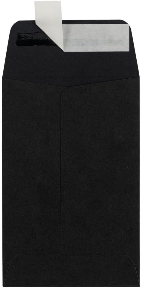 LUXPaper #4 Coin Envelopes | 3'' x 4 1/2" | Midnight Black | 80lb. Text | 50 Qty