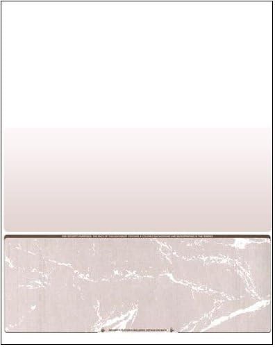 Business Voucher Check Stock - Computer Laser Checks - 500 Sheets, Check on Bottom, Brown Marble