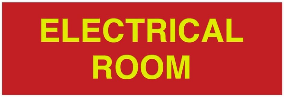 All Quality Basic Electrical Room Sign | Durable Construction | Building Safety - Red/Gold - Large (5 Pack)