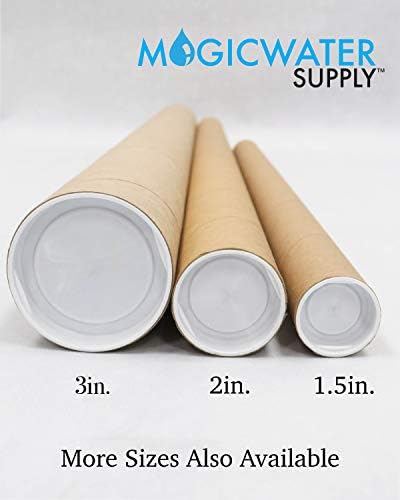 MagicWater Supply Mailing Tube - 1.5 in x 12 in - Kraft - 4 Pack - for Shipping and Storage of Posters, Arts, Crafts, and Documents
