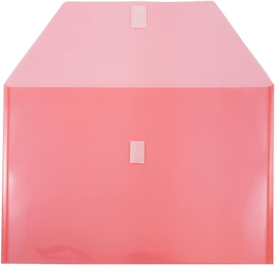 JAM PAPER Plastic Envelopes with Hook & Loop Closure - Legal Booklet - 9 3/4 x 14 1/2 - Red - 12/Pack