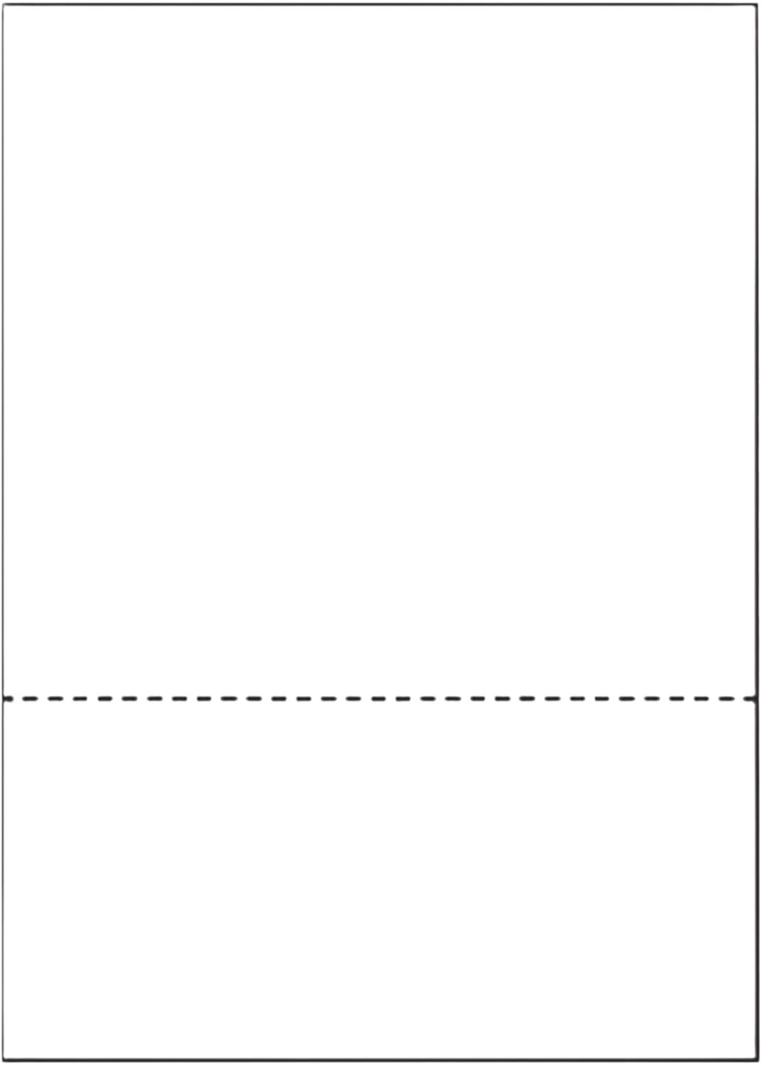 Limited Papers (TM) 8.5x11 Perforated Paper, 20/50 Pound, 75 GSM, Variety of Perforation Sizes and Colors, for Forms, Tickets, Postcards, Business Cards. (White, 2 up – 3.5” from bottom)