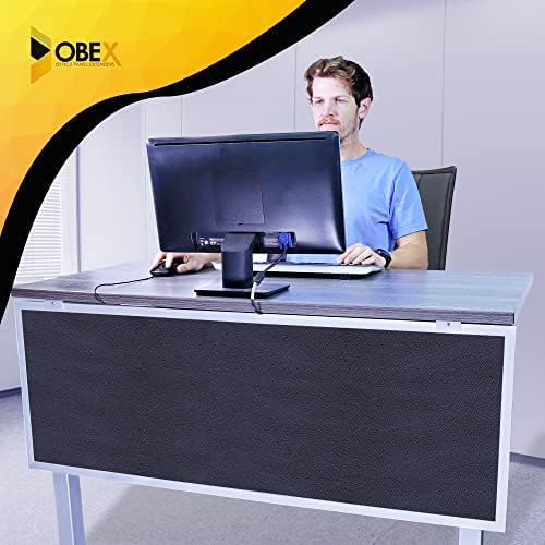 OBEX Acoustic Table Mounted Modesty Desk Privacy & Sound Absorbing Panel for Office Cubicles, 12" x 72", Slate