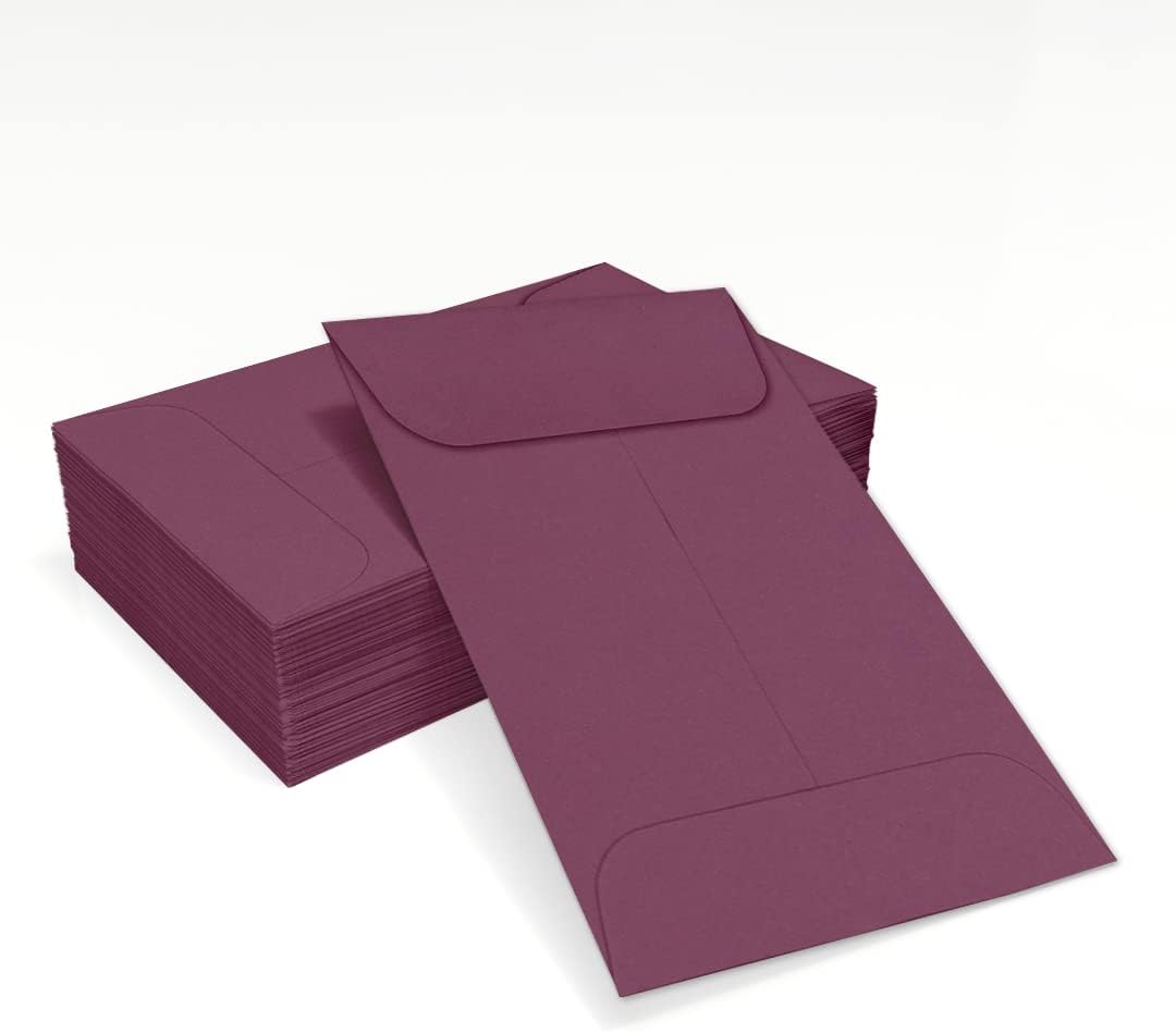 LUXPaper #1 Coin Envelopes | 2 1/4" x 3 1/2" | Vintage Plum | 80lb. Text | 50 Qty.