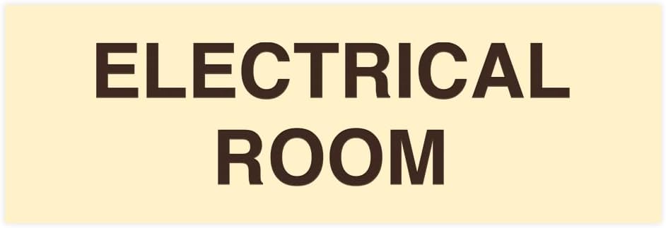 All Quality Basic Electrical Room Sign | Durable Construction | Building Safety - Ivory/Dark Brown - Medium (5 Pack)