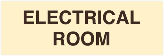 All Quality Basic Electrical Room Sign | Durable Construction | Building Safety - Ivory/Dark Brown - Medium (5 Pack)