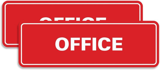 Signs ByLITA Standard Office Sign - Professional Business Signage - Easy to Install (Red) - Medium 2 Pack