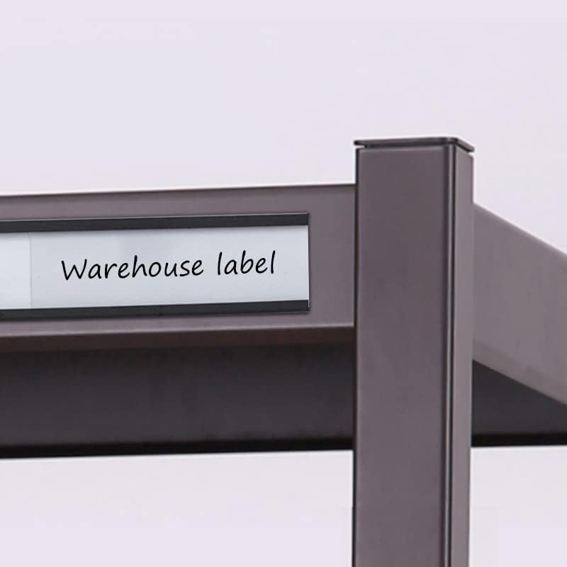 C Channel Magentic Label Holders 2x5.5 Inches with Paper Inserts and Clear Plastic Protectors,Magnetic Data Card Holders File Cabinet Labels,Pack of 30