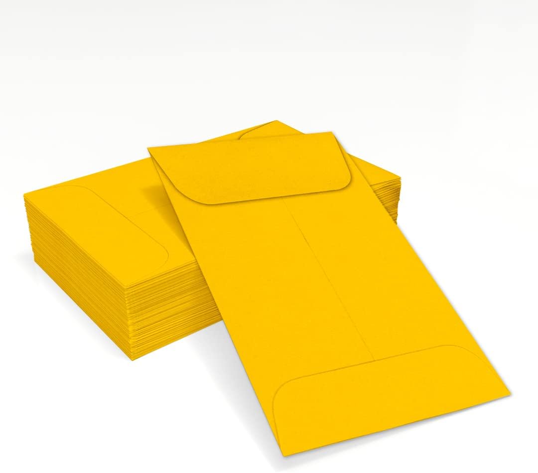 LUXPaper #1 Coin Envelopes | 2 1/4" x 3 1/2" | Sunflower Yellow | 80lb. Text | 1,000 Qty