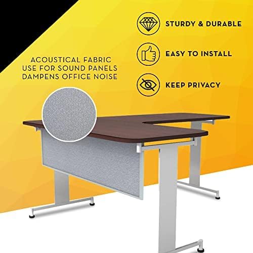 OBEX Acoustic Table Mounted Modesty Desk Privacy & Sound Absorbing Panel for Office Cubicles, 12" x 48", Overcast