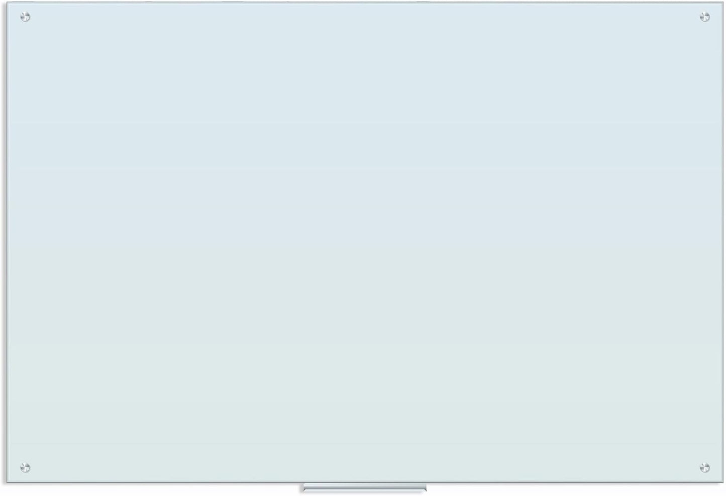 U Brands Magnetic Glass Dry Erase Board, Only for Use with HIGH Energy Magnets, 48" x 72" Inches, White Frosted Surface, Frameless (2301U00-01)