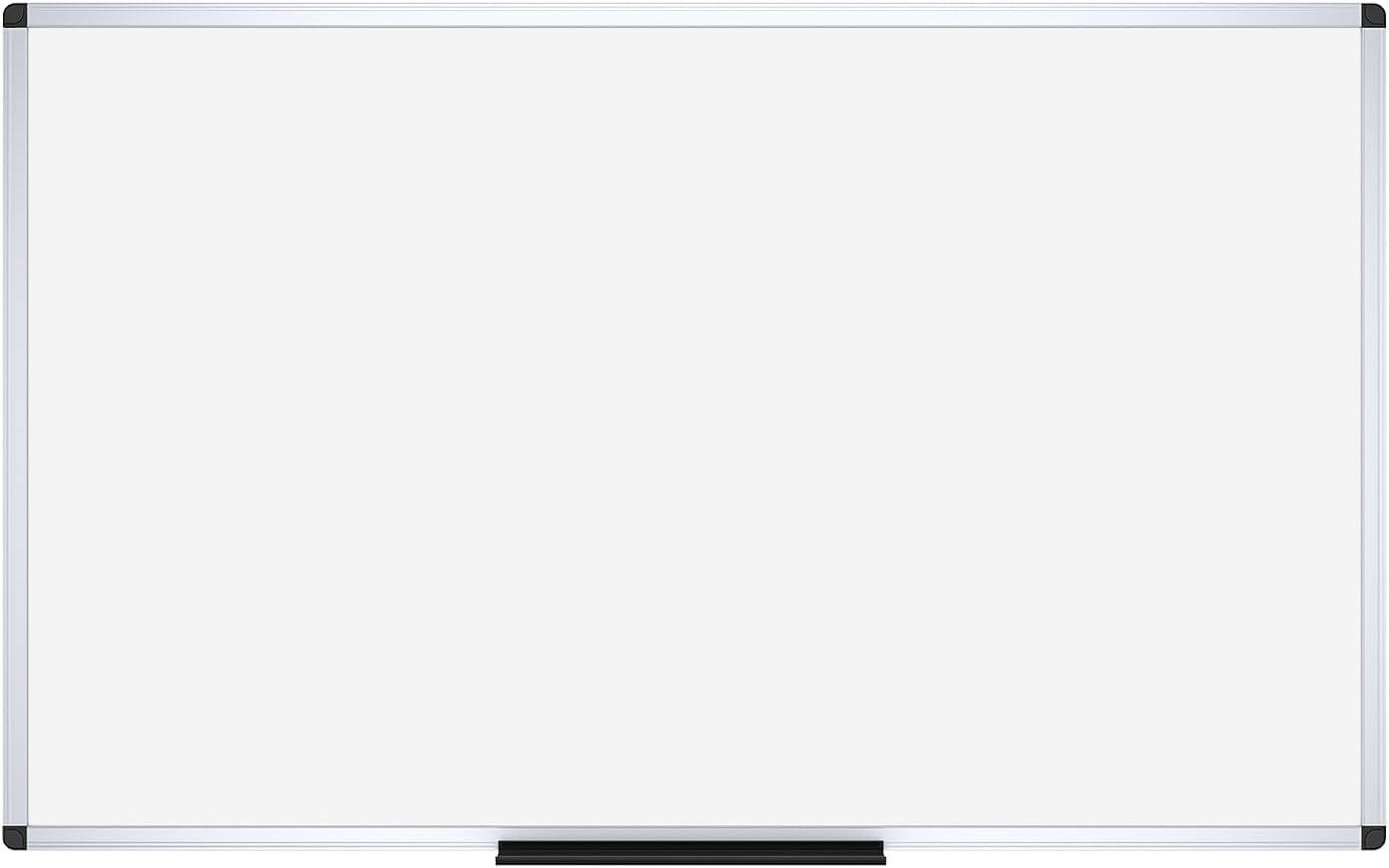 VIZ-PRO Dry Erase Board/Magnetic Whiteboard, 60 x 36 Inches, Large Wall Mounted Board for School Office and Home 5' x 3'