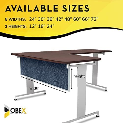 OBEX Acoustic Table Mounted Modesty Desk Privacy & Sound Absorbing Panel for Office Cubicles, 18" x 66", Graphite