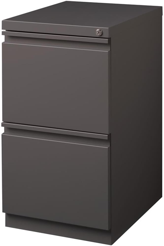 Bowery Hill 20" D Mobile Pedestal 2-Drawer File/File- Full Width Pull in Espresso