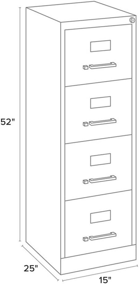 Pemberly Row 2 Drawers 27.75" Vertical Black Metal Filing Cabinet Lockable Pre-Assembled Stationary Letter Size for Home, Office