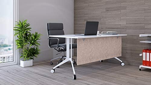 OBEX Modesty Desk PET Privacy Screen Acoustic Sound Absorbing Panel Ideal for Reception, Student Table or Office Cubicles Workstations, 24" x 72", Sand