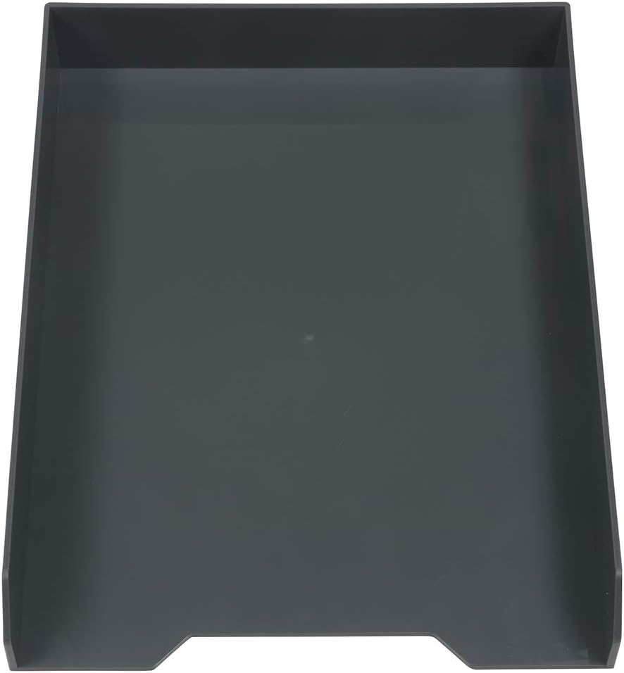 JAM PAPER Stackable Paper Trays - Grey - Desktop Document, Letter, & File Organizer Tray - Sold Individually