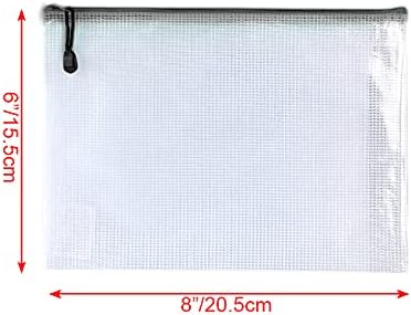 Oaimyy-18 PCS-6" x 8" Inch -Mesh Zipper Pouch, Plastic Zip File Folders Puzzle Bags for Organizing,Office Supplies,Travel,Home Storage-Multicolor