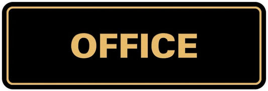 Signs ByLITA Standard Office Sign - Professional Business Signage - Easy to Install (Black/Gold) - Small 1 Pack