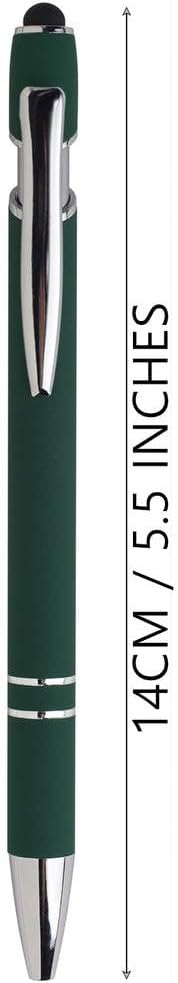 Wine Red Ballpoint Pens with Black Ink, 2-in-1 Stylus Tip, 1.0mm Medium Point, Matte Metal Barrel – 10-Pack for Office or School