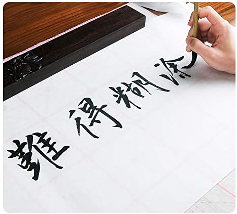 MEGREZ Chinese Japanese Calligraphy Xuan Paper, Rice Paper Sumi Calligraphy Paper for Calligraphy Brush Ink Writing, Painting Without Grids 100 Sheets/Bag,13.4 x 13.4inch, Sheng (Raw) Xuan