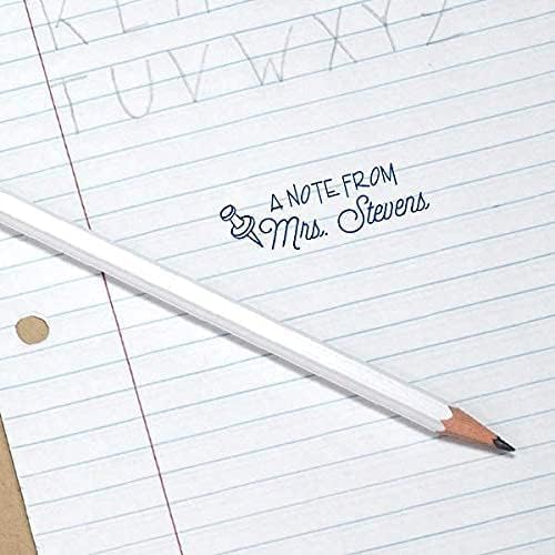 Custom Self-Inking Stamps | 49 Designs | Fun Classroom Phrases | Grading Made Easy | Book Stamps (Note from Pin, Large)