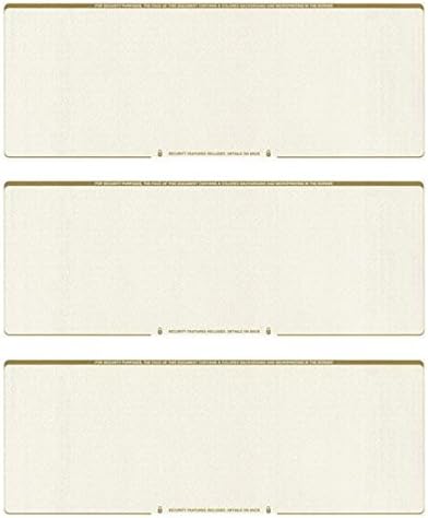 Business Voucher Check Stock - Computer Laser Checks - 3 Checks Per Page, 500 Sheets/1500 Checks, Gold Diamond