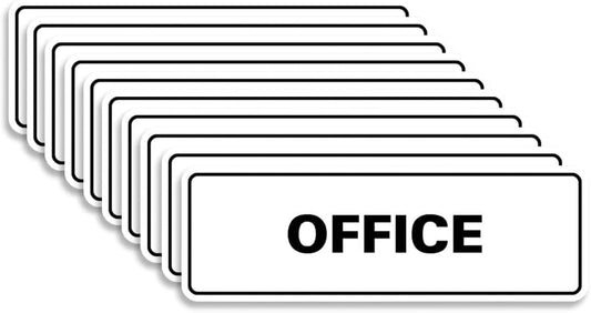 Signs ByLITA Standard Office Sign - Professional Business Signage - Easy to Install (White) - Medium 10 Pack